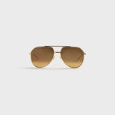 Bottega Veneta Light Ribbon 60MM Pilot Sunglasses - Gold / Brown