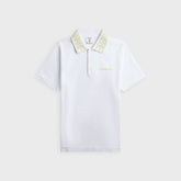 Casablanca Laurel Contrast Trim Polo Shirt - Textured Pique