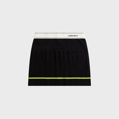 Casablanca Striped Pleated Skirt - Black