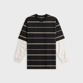 CDG Homme Striped Layered Tee - Black / Grey