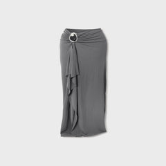 Christopher Esber Orica Crystal Cascade Jersey Skirt - Blue Granite