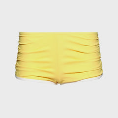 Christopher Esber Oasis Ruched Swim Boyshort - Zest White