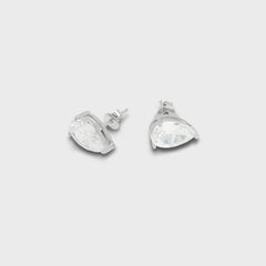 Crystal Haze Pear Shaped Studs - Clear
