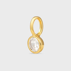Crystal Haze Round Charm - Clear