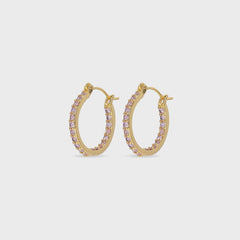 Crystal Haze Serena Small Hoops - Pink