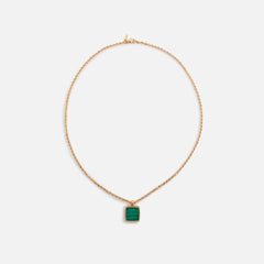 Emanuele Bicocchi Gold Square Malachite Amulet Necklace - Gold