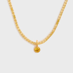 Crystal Haze Round Charm - Butter Yellow