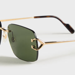 Cartier Piccadilly Man Metal Sunglasses - Gold / Green