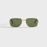 Cartier Piccadilly Man Metal Sunglasses - Gold / Green