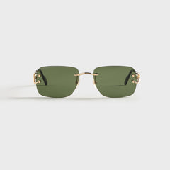 Cartier Piccadilly Man Metal Sunglasses - Gold / Green