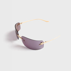 Cartier Rectangle 71 Sunglass Unisex Metal - Gold / Grey