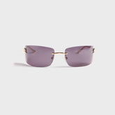 Cartier Rectangle 71 Sunglass Unisex Metal - Gold / Grey