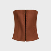 GUIZIO Satin Corset - Brown