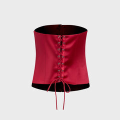 GUIZIO Satin Corset - Bordeaux