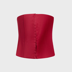 GUIZIO Satin Corset - Bordeaux