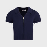 GUIZIO Calesia Zip Up Top - Navy