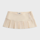 GUIZIO Pleated Micro Mini Skirt - Ivory