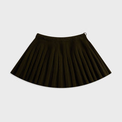 GUIZIO Cable Knit Mini Skirt - Dark Olive