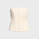 GUIZIO Eliane Lace Embellished Satin Corset Top - Ivory