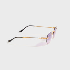 Vintage Frames Detroit Player Rimless Drill Mount 24KT - Gold / Purple Gradient