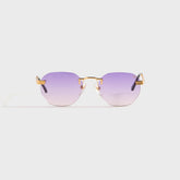 Vintage Frames Detroit Player Rimless Drill Mount 24KT - Gold / Purple Gradient