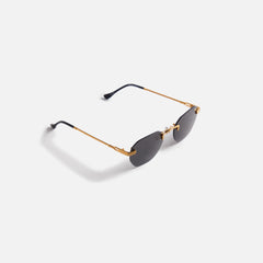 Vintage Frames Detroit Player Drill Mount 24kt Gold Sunglasses - Black