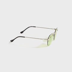 Vintage Frames Detroit Player Rimless Drill Mount 24KT - White Gold / Lime Green