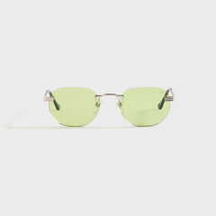 Vintage Frames Detroit Player Rimless Drill Mount 24KT - White Gold / Lime Green