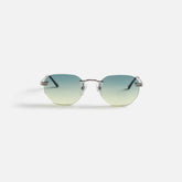 Vintage Frames Detroit Player Drill Mount 24Kt Sunglasses - White Gold / Green / Yellow