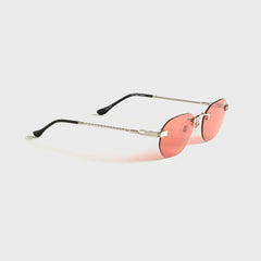 Vintage Frames Detroit Player Rimless Drill Mount 24KT White Gold Sunglasses - Burnt Orange