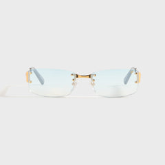 Vintage Frames Infamous Rimless Drill Mount 24KT - Gold / Tiffany Blue