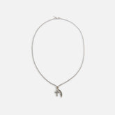 Emanuele Bicocchi Avelli Cross + Feather Pendant Necklace - Silver
