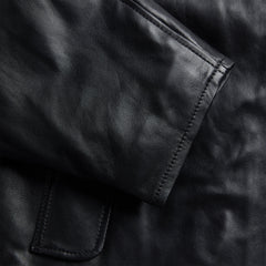 EB Denim Domenico Leather Bomber Jacket - Black