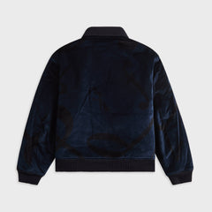 Engineered Garments Cotton Printed Music Note Velveteen Jacket - Navy