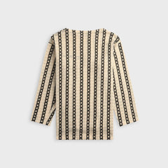 Engineered Garments Stripe CP Crochet Basque Shirt - White / Black