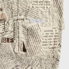 Engineered Garments Cotton Newspaper Print Canvas Painter Pant - White