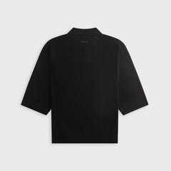 Essentials Signature 3/4 Sleeve 90s Knit Polo - Vintage Black