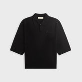 Essentials Signature 3/4 Sleeve 90s Knit Polo - Vintage Black