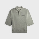 Essentials Signature 3/4 Sleeve 90s Knit Polo - Concrete Heather