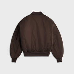 Entire Studios Cropped Broad Bomber Suiting - Dark Brown