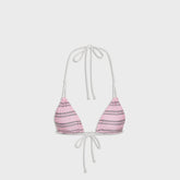 Frankies Bikinis Reversible Ari Satin Top - Pink Stripe