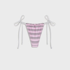 Frankies Bikinis Reversible Tia Satin Bottom - Pink Stripe