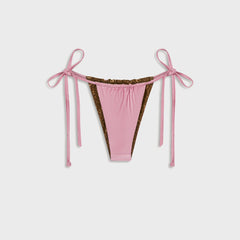 Frankies Bikinis Tia Reversible Satin Bikini Bottom - Vintage Cheetah