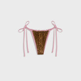 Frankies Bikinis Tia Reversible Satin Bikini Bottom - Vintage Cheetah
