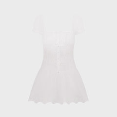 Frankies Bikinis Lucien Cotton Mini Dress - Optic White