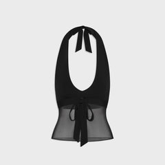 Frankies Bikinis May Mesh Halter - Black
