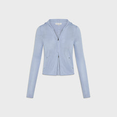 Frankies Bikinis Atlas Zip Up Knit Hoodie - Sleepy Spring
