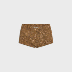 Frankies Bikinis Paulina Cotton Ribbed Short - Vintage Cheetah