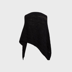 Frankies Bikinis Aspen Cable Knit Poncho - Black