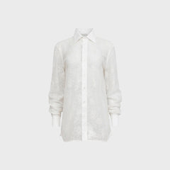 Fleur du Mal Juliet Lace Unisex Buttondown Shirt - Ivory